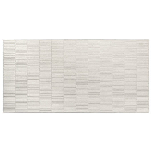 Imprint 24x48 Chalk Beige Ceramic Large Format Linear Grid Wall Tile (2 Pack, 15.5 sq ft/case)