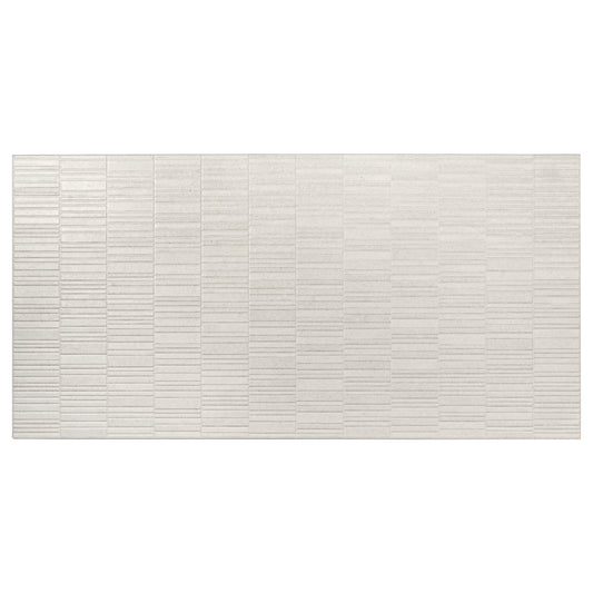 Imprint 24x48 Chalk Beige Ceramic Large Format Linear Grid Wall Tile (2 Pack, 15.5 sq ft/case) - Sample