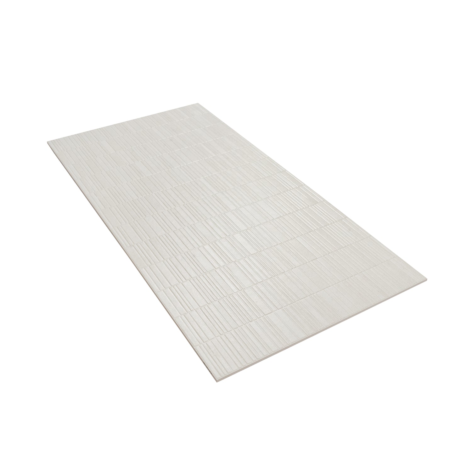 Imprint 24x48 Chalk Beige Ceramic Large Format Linear Grid Wall Tile (2 Pack, 15.5 sq ft/case)