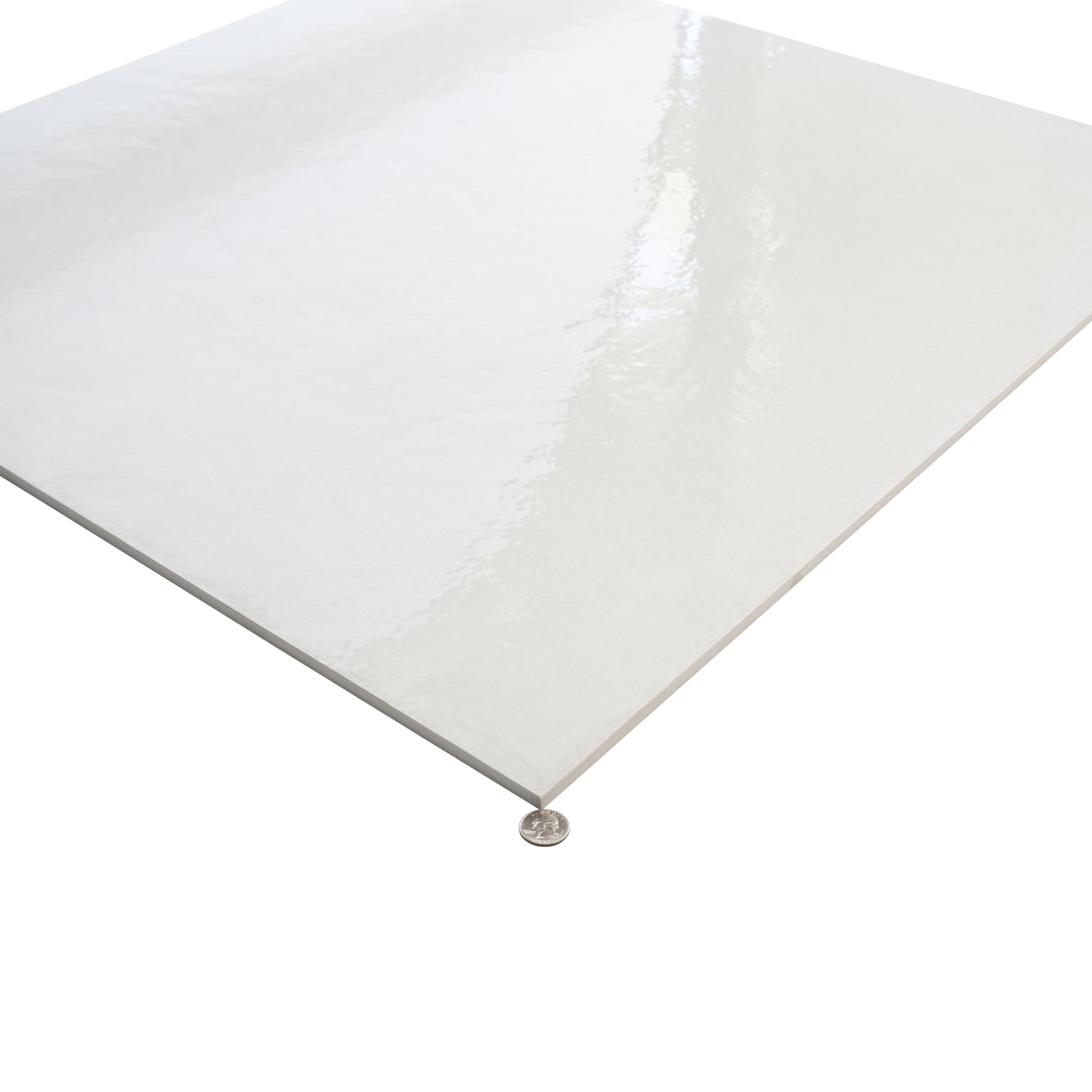 Imprint 36x36 White Porcelain Large Format Square Maiolica Wall and Floor Tile (2 Pack, 17.67 sq ft/case)