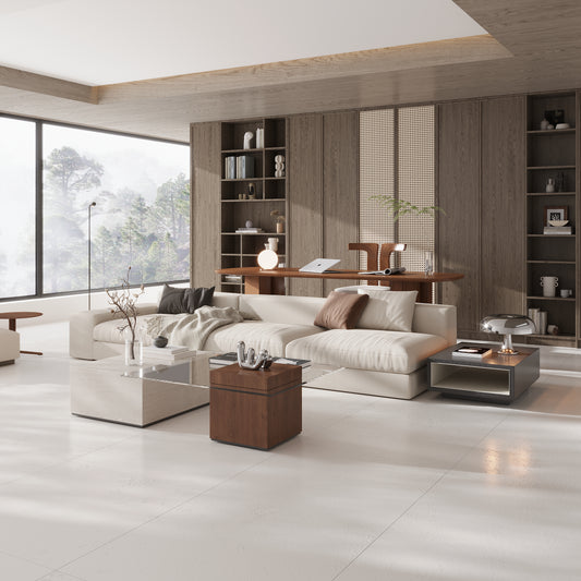 White 36x36 Glossy Square Maiolica Porcelain Large Tile (2 pack, 17.67 sq ft/case)