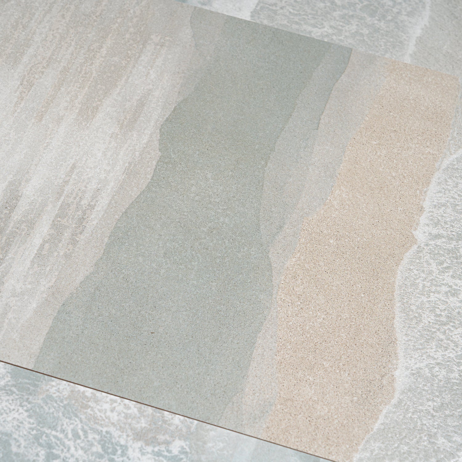 Sample - Misty Blue, Ivory Cream 16x48 Matte Ceramic Large Tile (15.5 sq ft/case, 3-Pack)