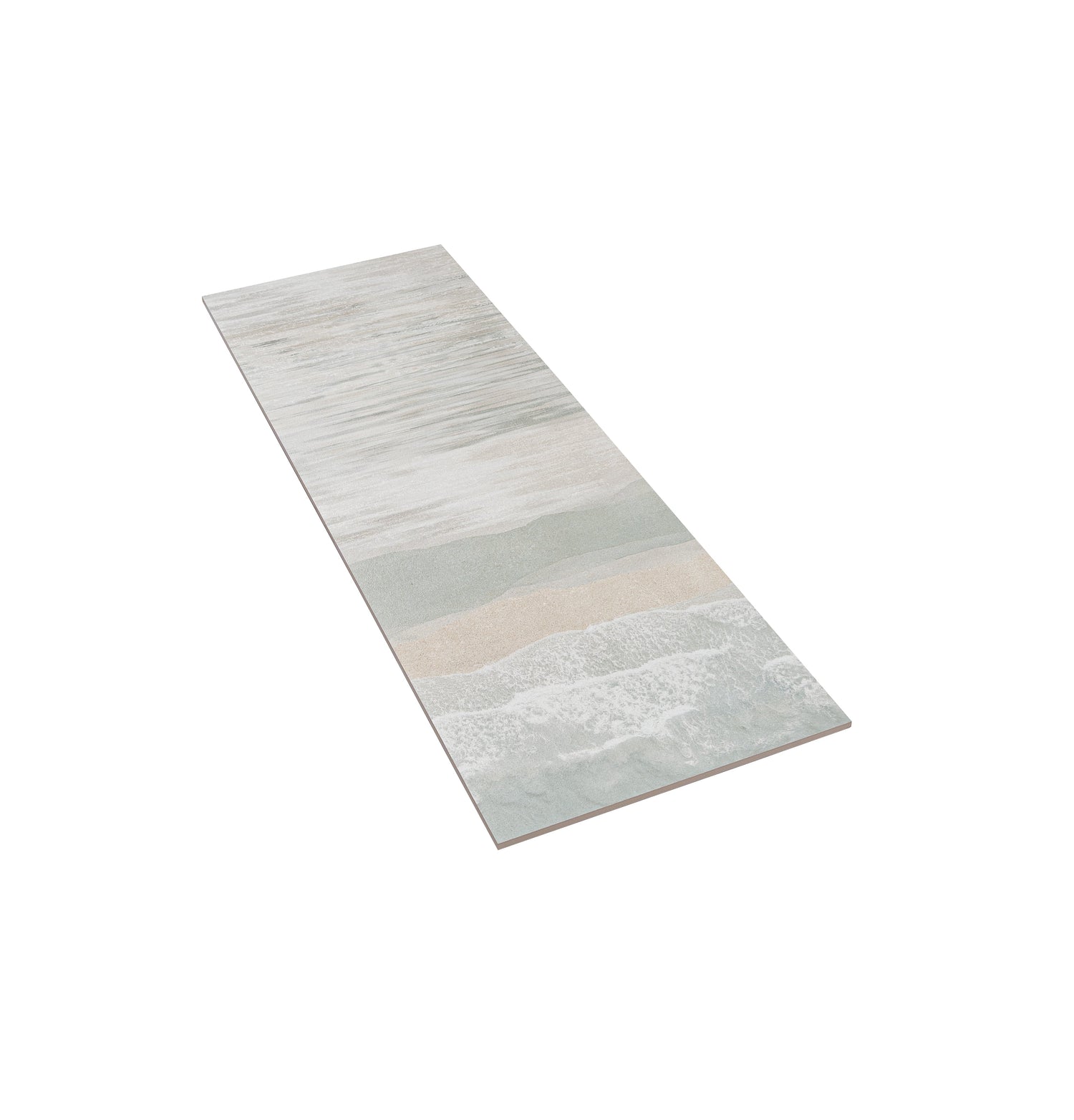 Sample - Misty Blue, Ivory Cream 16x48 Matte Ceramic Large Tile (15.5 sq ft/case, 3-Pack)