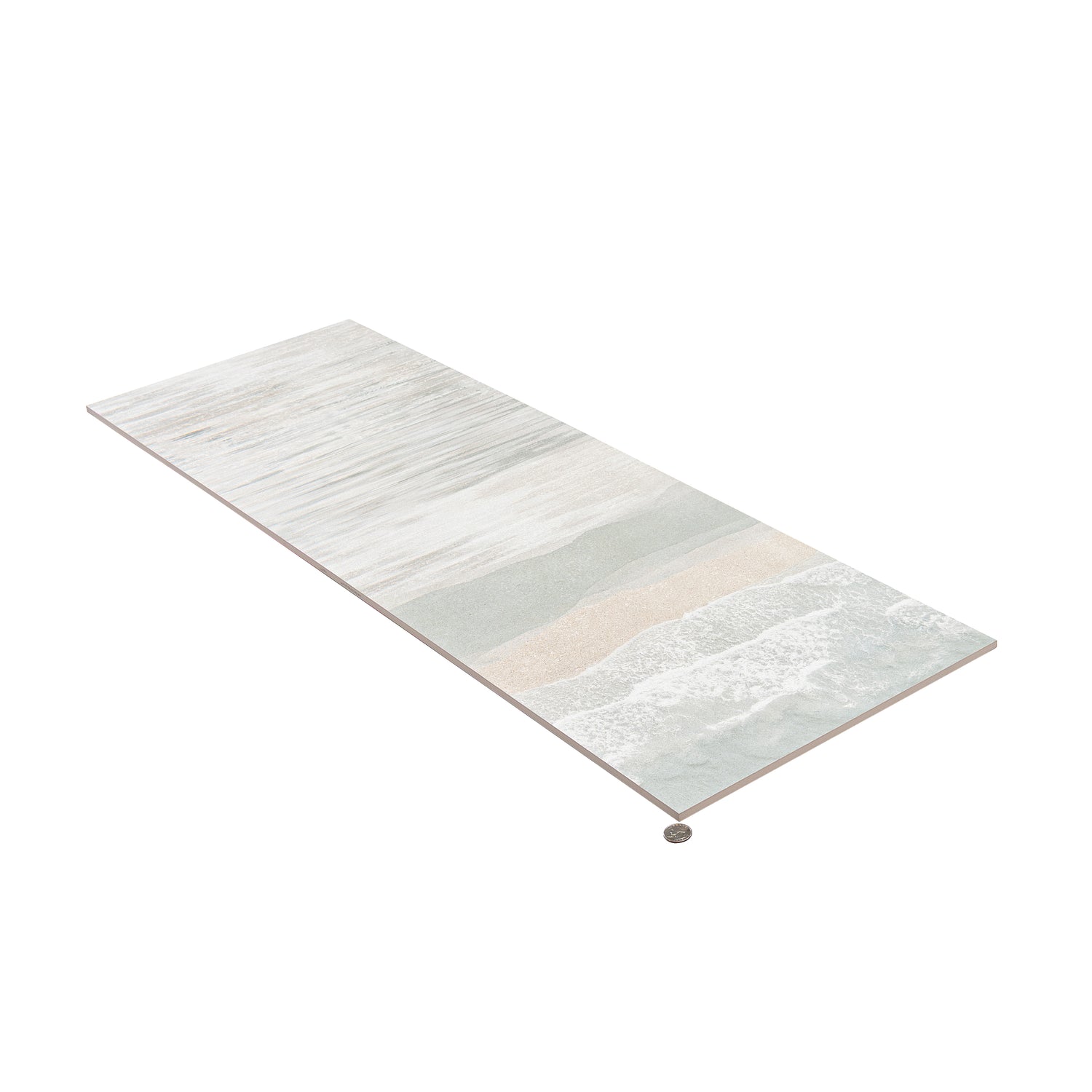 Misty Blue, Ivory Cream 16x48 Matte Ceramic Large Tile (15.5 sq ft/case, 3-Pack)