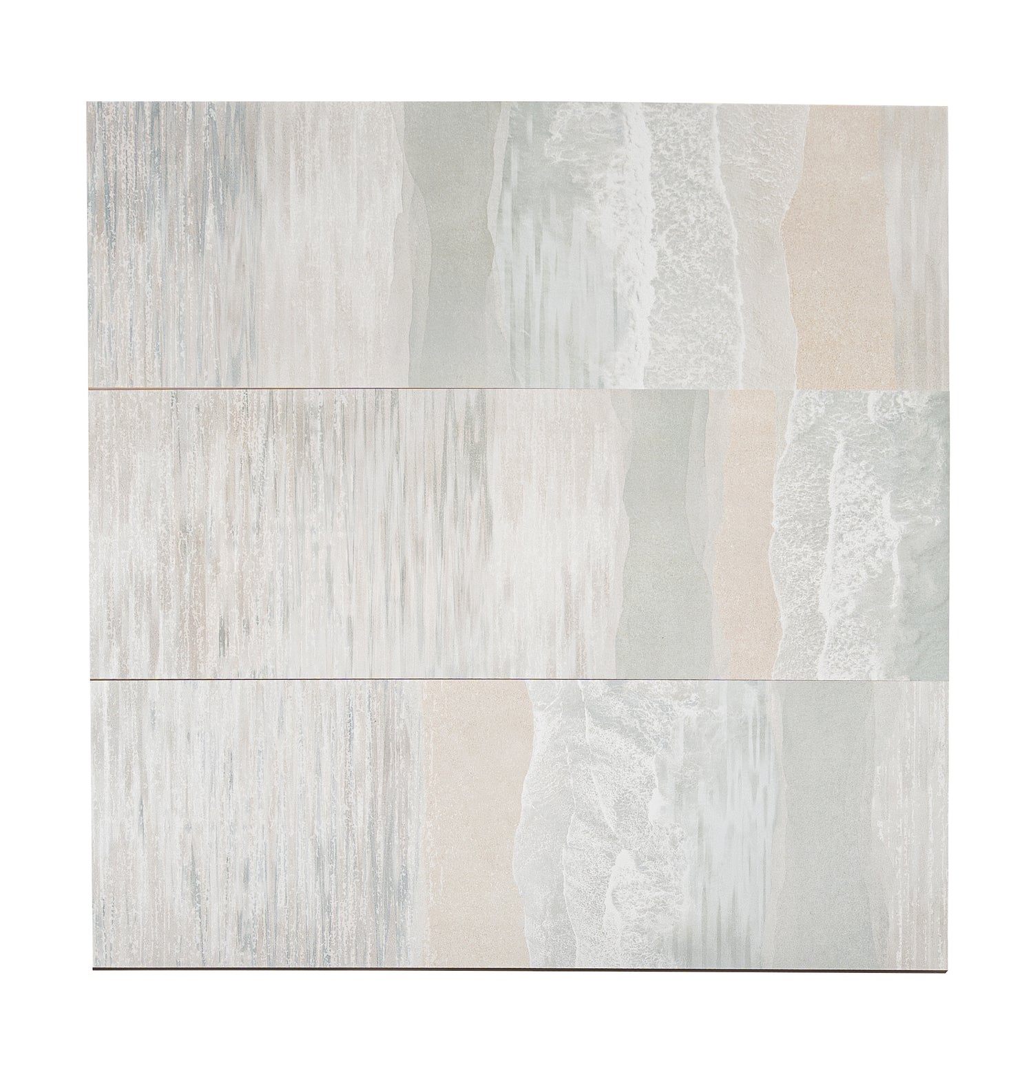Misty Blue, Ivory Cream 16x48 Matte Ceramic Large Tile (15.5 sq ft/case, 3-Pack)