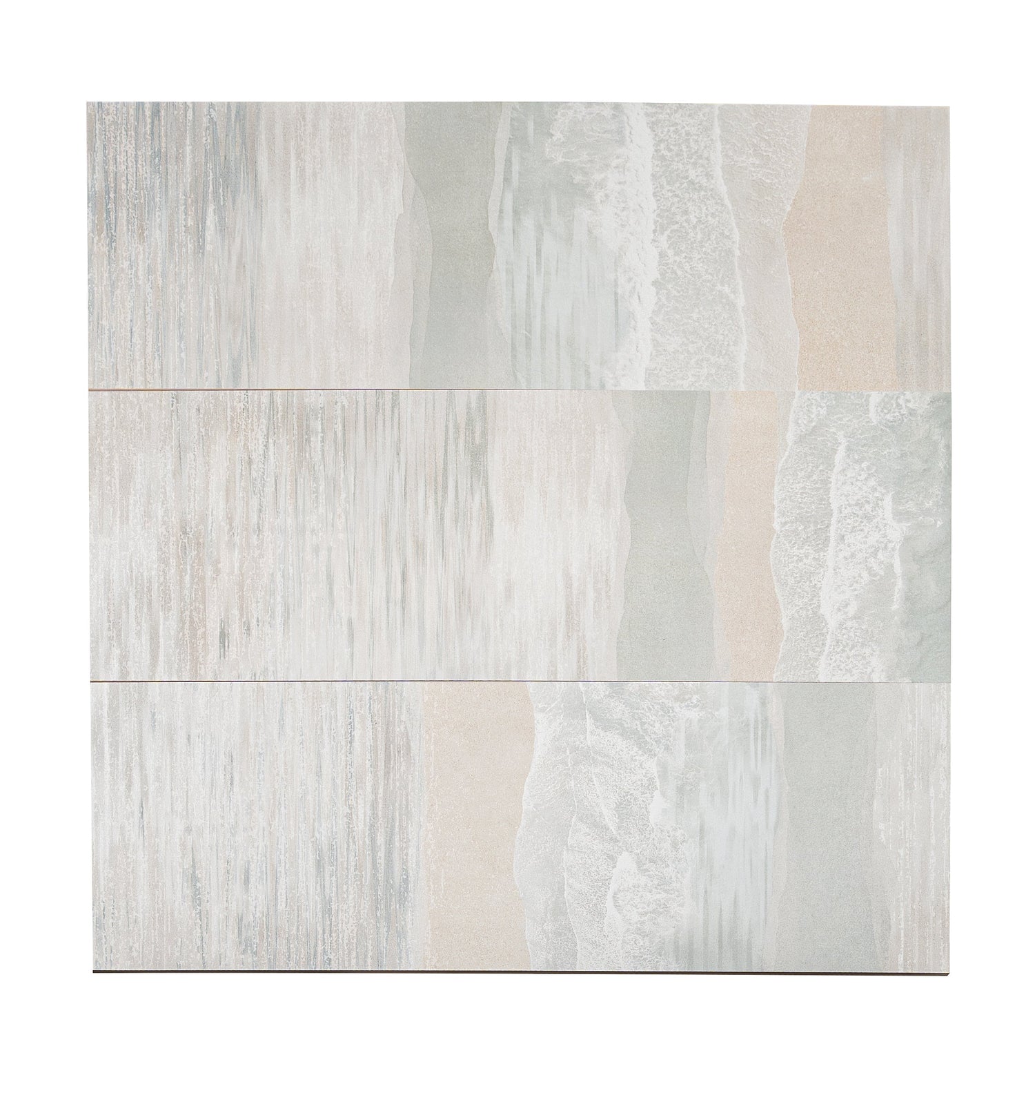 Sample - Misty Blue, Ivory Cream 16x48 Matte Ceramic Large Tile (15.5 sq ft/case, 3-Pack)