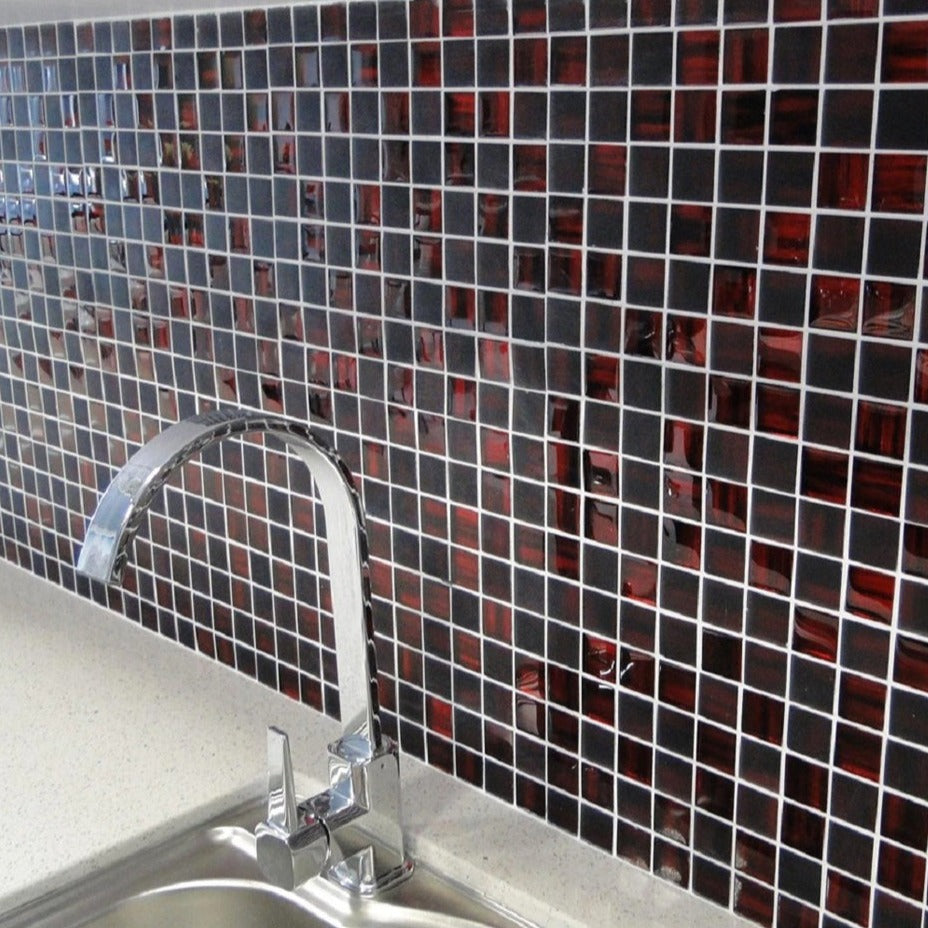 11x11 Jam Red Glass Tile