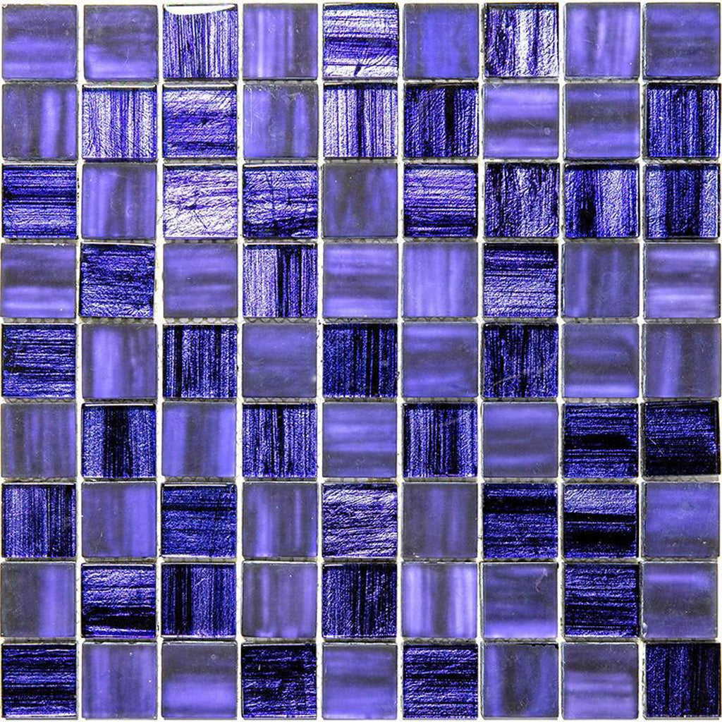Purple 11x11 Glossy Matte Square Glass Mosaic Tile (5 pack, 4.43 sq ft/case) - Sample