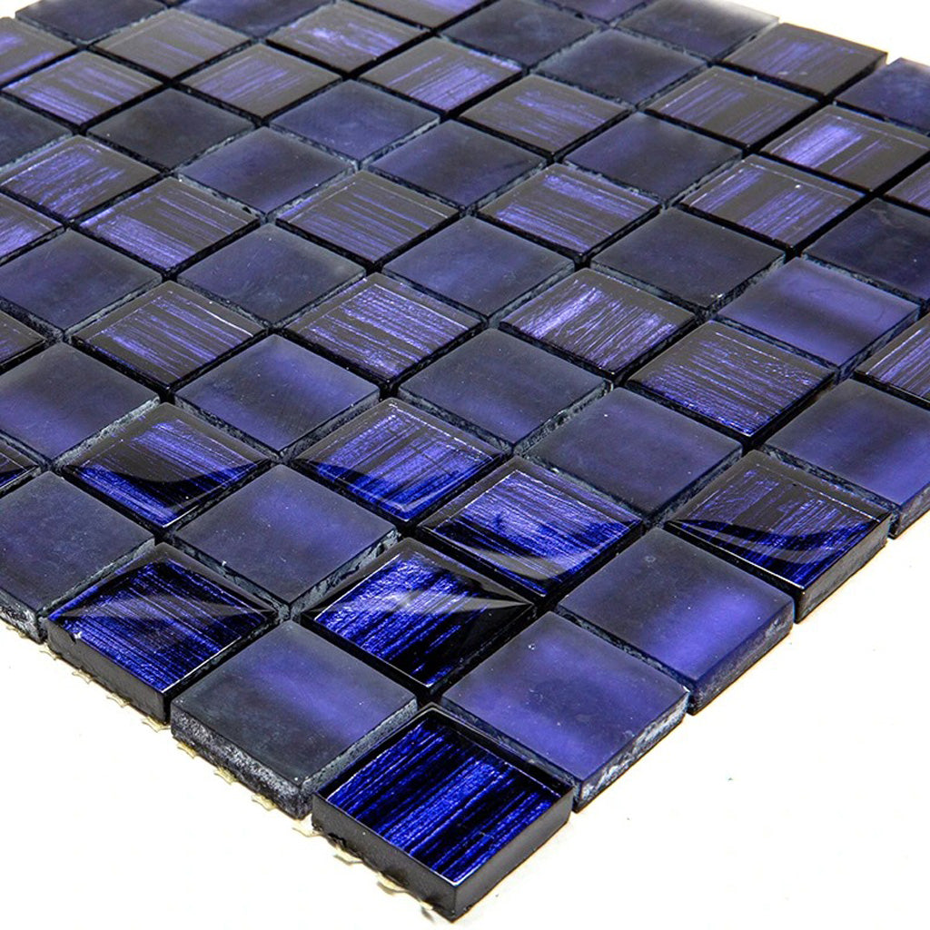 Purple 11x11 Glossy Matte Square Glass Mosaic Tile (5 pack, 4.43 sq ft/case) - Sample