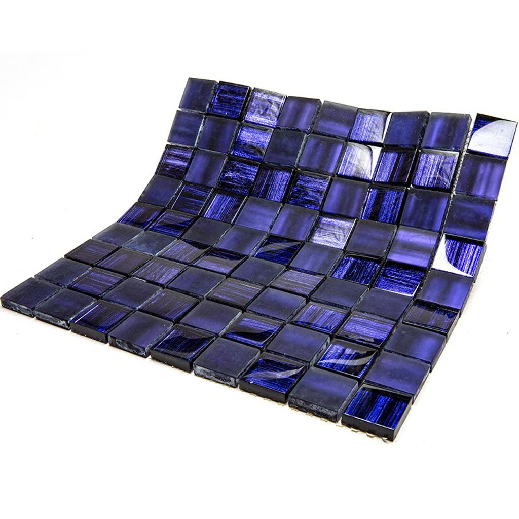Purple 11x11 Glossy Matte Square Glass Mosaic Tile (5 pack, 4.43 sq ft/case) - Sample