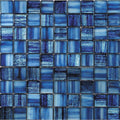 Sample - Blue 11x11 Glossy Matte Square Glass Mosaic Tile (5 pack, 4.43 sq ft/case)