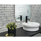 could gray 11x11 glossy and matte square glass mosaic tile in bathroom backsplash