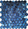 Sample - Blue 11x11 Glossy Matte Hexagon Glass Mosaic Tile (5 pack, 4.43 sq ft/case)