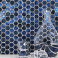 5 pack Blue 11.3 in. x 11.3 in. Hexagon Polished and Matte Finished Glass Mosaic Tile (4.43 sq ft/case) - Sample