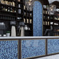 5 pack Blue 11.3 in. x 11.3 in. Hexagon Polished and Matte Finished Glass Mosaic Tile (4.43 sq ft/case) - Sample