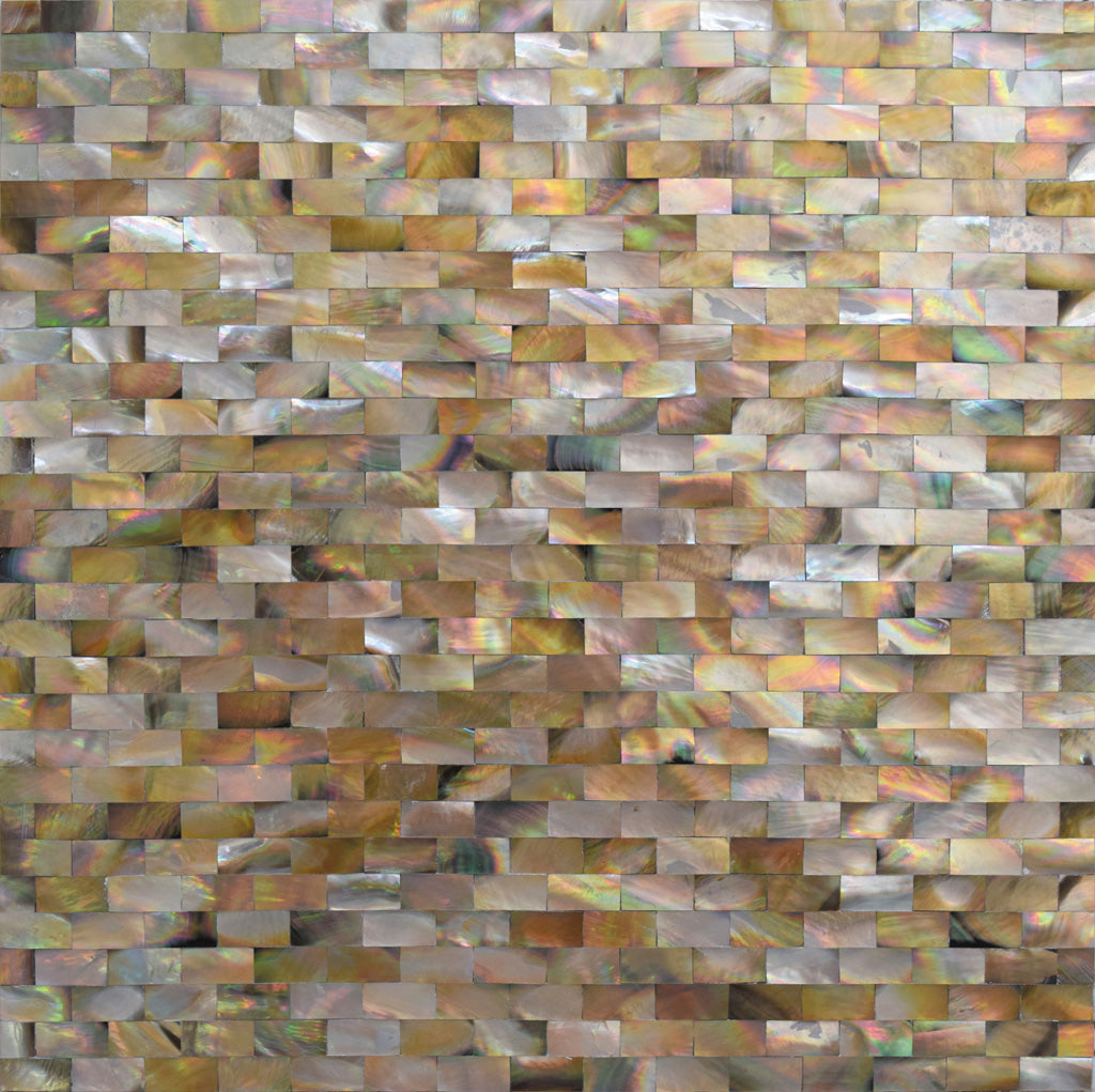 Brown 11x12 Polished Brick Shell Mother of Pearl Mosaic Tile (20 pack, 19 sq ft/case) - Sample