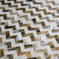 Brown and White Mother of Pearl Herringbone Mosaic Tile