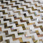 20 pack Brown and White 11.1 in. x 11.2 in. Polished Mother of Pearl Herringbone Wall Mosaic Tile (17.27 sq ft/case) - Sample