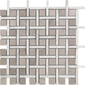 Sample - Bianco Carrara Eastern Beige 12x12 Polished Basketweave Marble Mosaic Tile (5 pack, 5 sq ft/case)