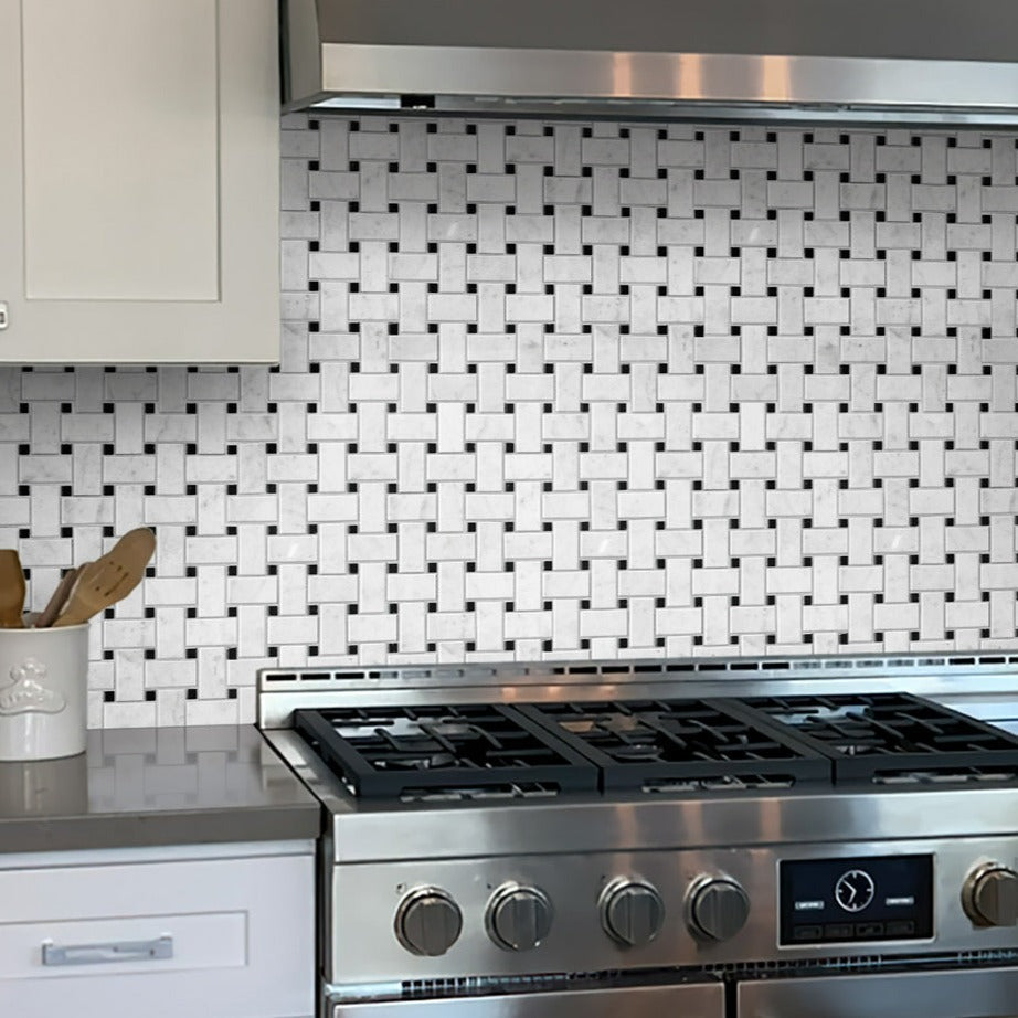 White Mosaic Floor and Wall Tile 