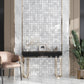 Sample-Bianco Carrara, Eastern Beige 11x11 Polished Basketweave Marble Mosaic Tile (5 pack, 4.2 sq ft/case)