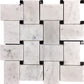 5 pack White 11 in. x 11 in. Basketweave with Dot Polished Marble Mosaic Tile (4.20 sq ft/case) - Sample