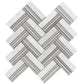 Beige White 11x12 Polished Herringbone Marble Mosaic Tile (5 pack, 4.71 sq ft/case) - Sample