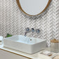 Beige White 11x12 Polished Herringbone Marble Mosaic Tile (5 pack, 4.71 sq ft/case) - Sample