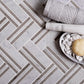Beige White 11x12 Polished Herringbone Marble Mosaic Tile (5 pack, 4.71 sq ft/case) - Sample