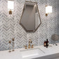 Flint Gray 11x12 Polished Herringbone Marble Mosaic Tile (5 pack, 4.51 sq ft/case) - Sample