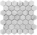 Sample - Cotton White 12x12 Polished Hexagon Bianco Carrara Marble Mosaic Tile (5 pack, 4.83 sq ft/case)