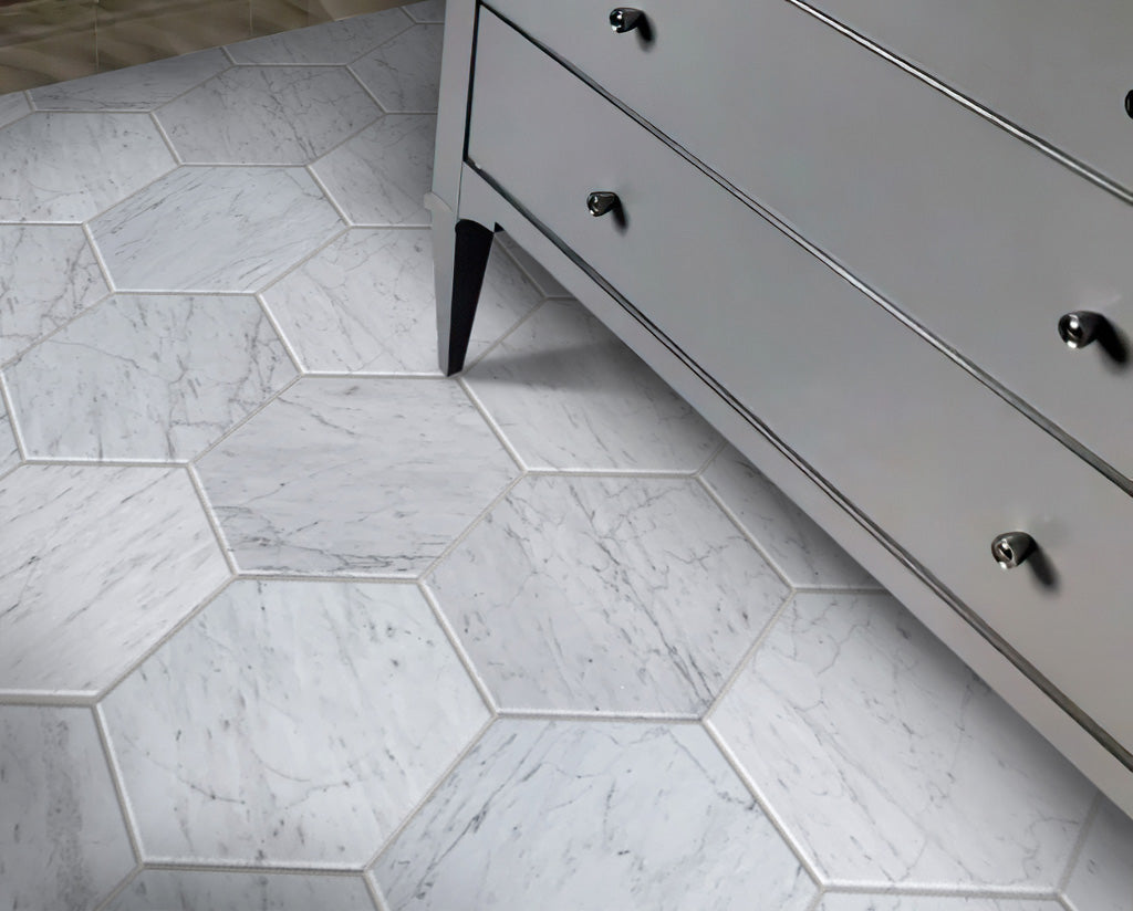 5 pack White 10-in x 10-in Honed Natural Stone Marble Floor and Wall Tile (2.95 sq ft/case) - Sample
