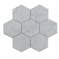 Sample - White 10x11 Honed Marble Hexagon Mosaic tile (5 pack, 3.75 sq ft/case)