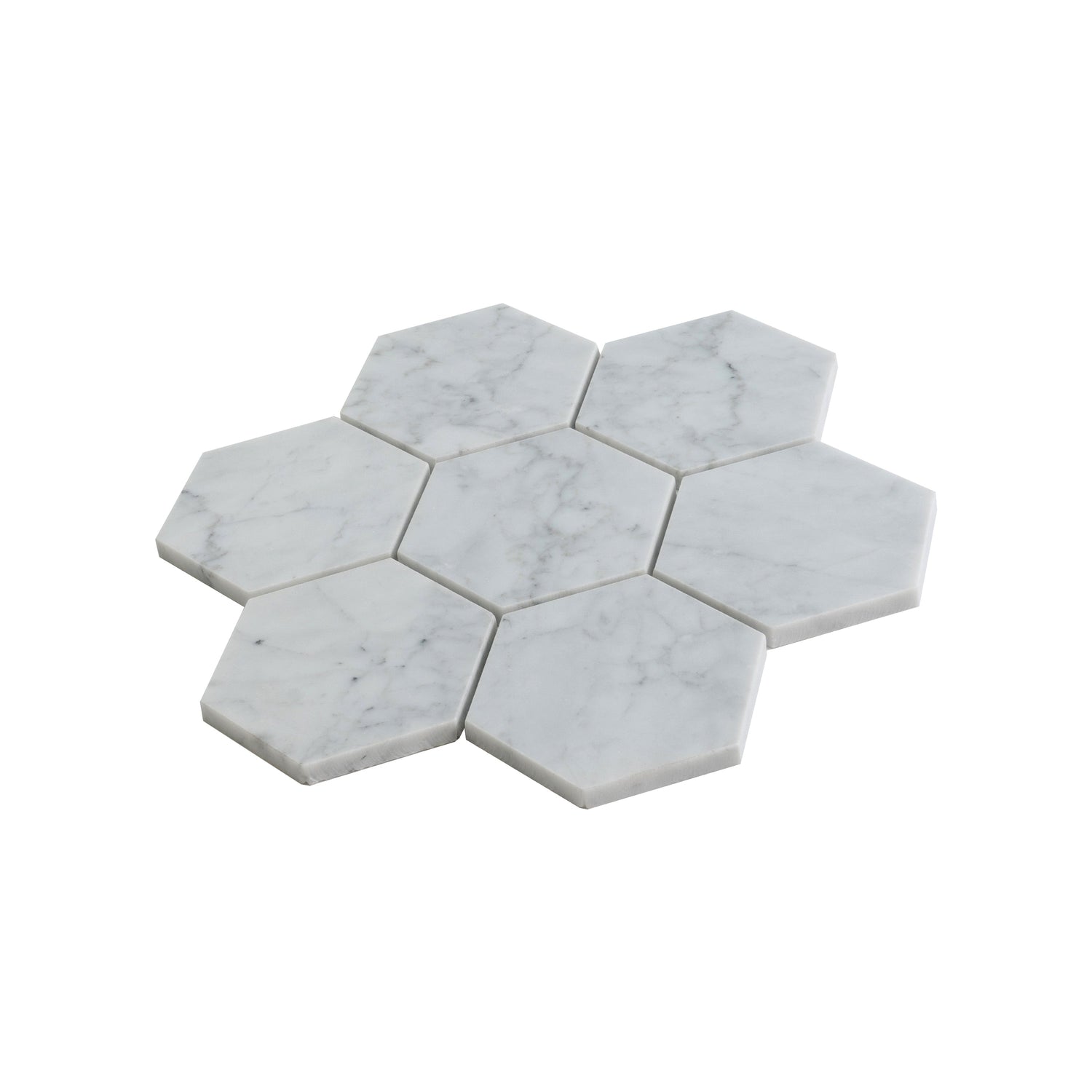 Sample - White 10x11 Honed Marble Hexagon Mosaic tile (5 pack, 3.75 sq ft/case)