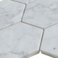 Sample - White 10x11 Honed Marble Hexagon Mosaic tile (5 pack, 3.75 sq ft/case)