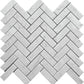 12x12 White Herringbone Marble Mosaic Tile 