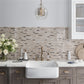 Beige 12x12 Polished Split Face Brick Crema Marfil, Emperador Dark Marble Mosaic Tile (5 pack, 4.83 sq ft/case)