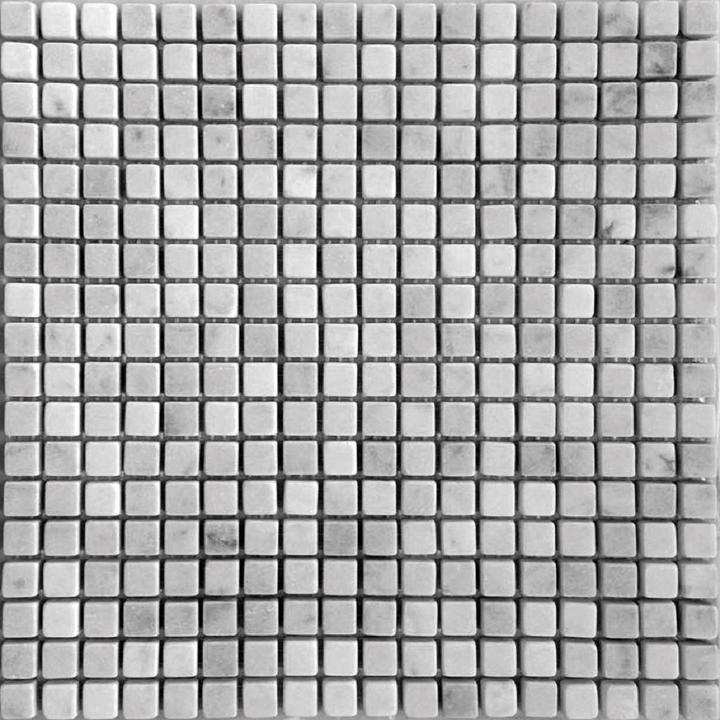 Powder White 12x12 Tumbled Square Marble Mosaic Tile (5 pack, 5 sq ft/case) - Sample