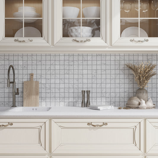 White 12x12 Honed Square Bianco Carrara Marble Mosaic Tile (5 pack, 5 sq ft/case)
