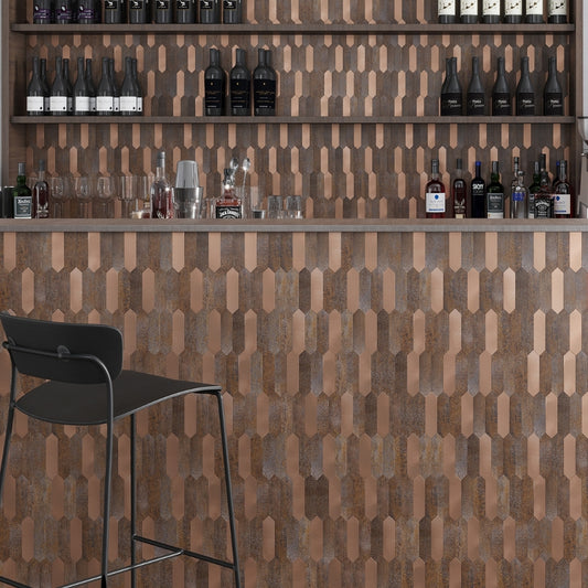 Copper 12x12 Honed Brick PVC Peel & Stick Tile (10 pack, 10 sq ft/case)