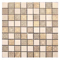 Sample - Beige Taupe 12x12 Foiled Texture Square Stone Mosaic Tile (5 pack, 5 sq ft/case)