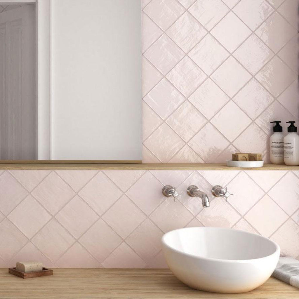 5x5 Soft Pink Ceramic Tile