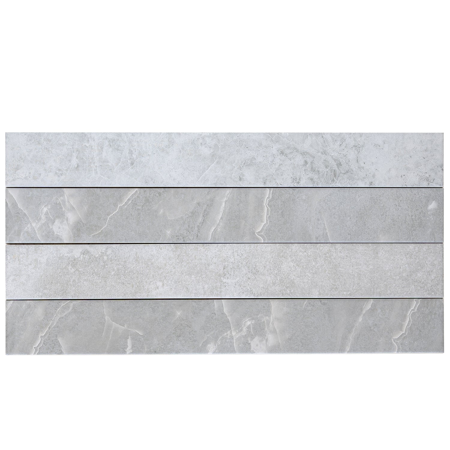 soft grey matte porcelain plank tile with natural stone texture 3x24 inches