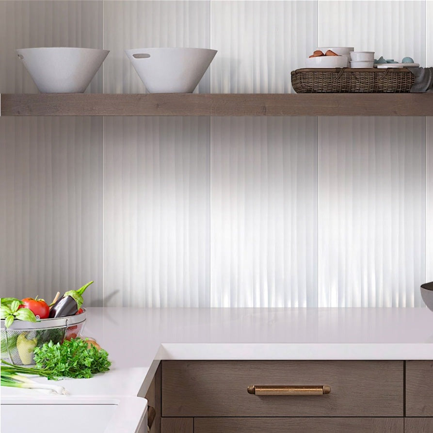 6 pack White 11.7-in W x 35.2-in L Best Quality Satin Ceramic Wall and Floor Tile (17.16 Sq ft/case) - Sample