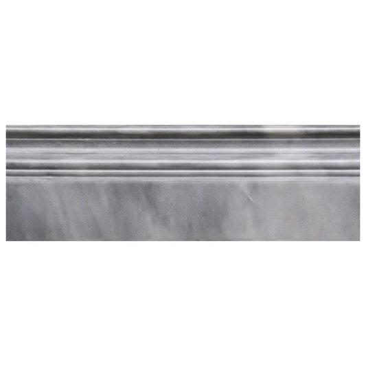 Cloud Gray 4x12 Polished Marble Baseboard Tile Trim (10 pack, 3.33 sq ft/case) - Sample