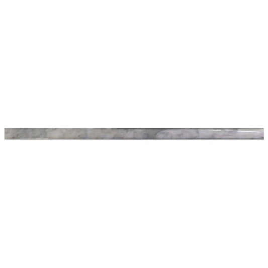 Sample-Cloud Gray 0.5x12 Polished Calacatta Bluette Pencil Marble Tile Trim (10 pack, 0.5 sq ft/case)