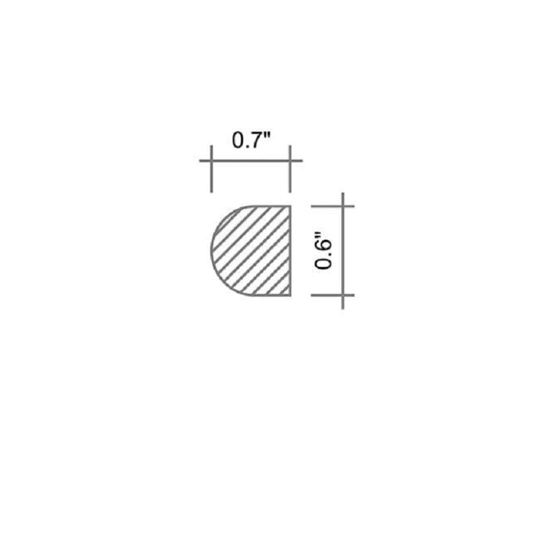 White 0.5x12 Honed Marble Pencil Tile Trim (10 pack, 0.5 sq ft/case) - Sample