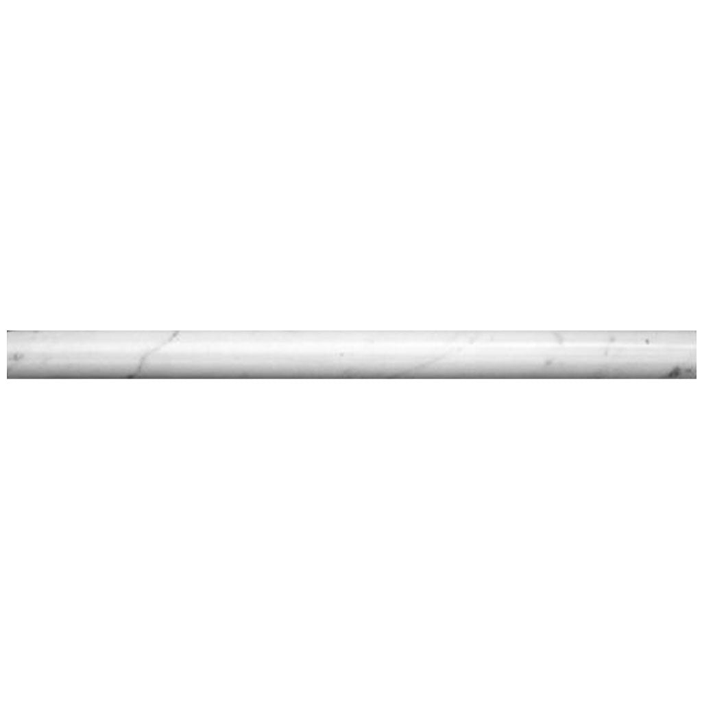 White 0.5x12 Honed Marble Pencil Tile Trim (10 pack, 0.5 sq ft/case) - Sample
