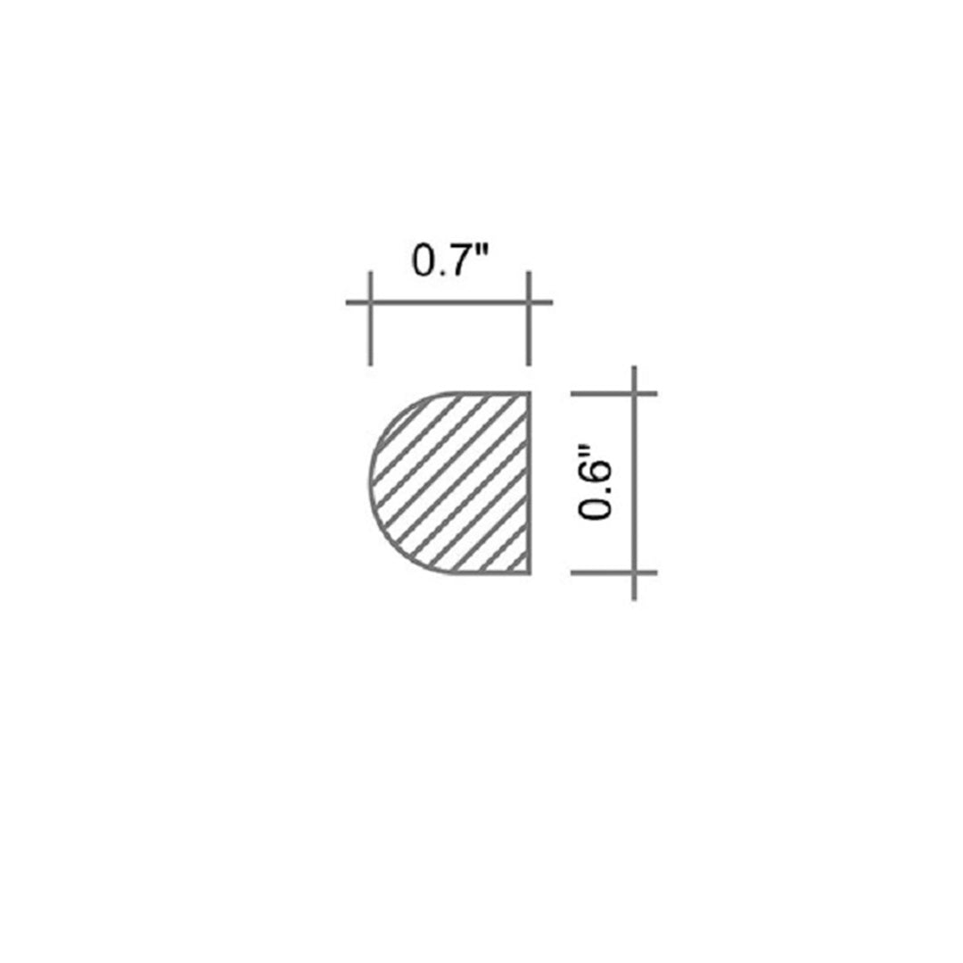 White 0.5x12 Marble Polished Pencil Tile Trim (10 pack, 0.5 sq ft/case) - Sample