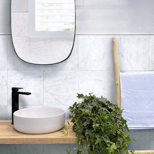 White 12x12 Polished Field Marble Tile (10 pack, 10 sq ft/case) - Sample